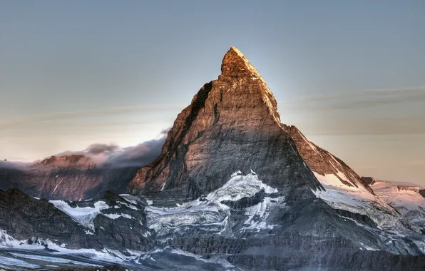 Картинка снег, гора, Швейцария, вершина, Matterhorn