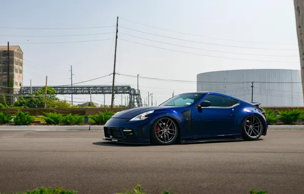 Nissan, Blue, Road, 370Z, Nissan 370Z, Town