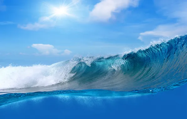 Картинка море, вода, океан, волна, sky, sea, ocean, blue