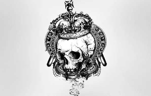 Картинка стиль, череп, корона, skull