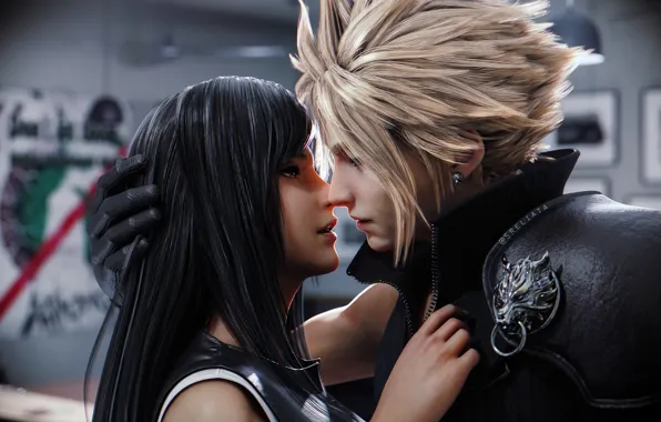 Двое, Final Fantasy VII, Cloud Strife, Tifa Lockhart, Последняя фантазия 7, Final Fantasy VII Remake