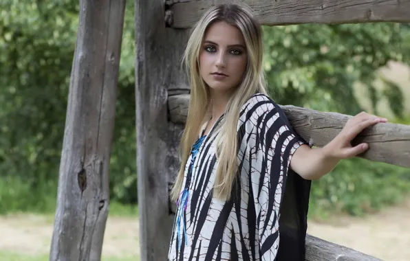 Картинка лето, девушка, природа, блондинка, длинные волосы