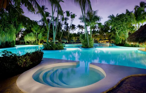 Картинка pool, hotel, exterior, tropical., Meria, Caribe