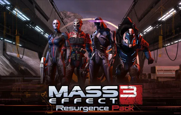 Картинка Mass Effect, Азари, Resurgence Pack, Гет, Батарианец, Кроган