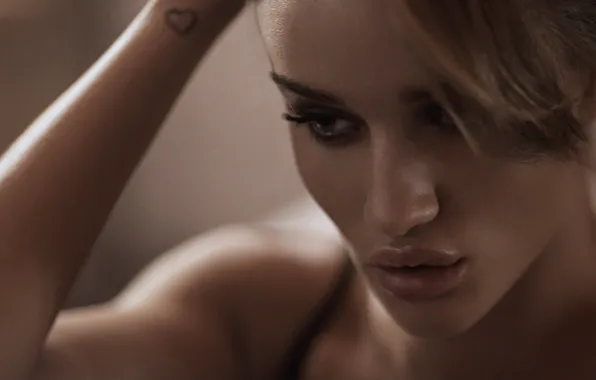 Sexy, model, lips, Tattoo