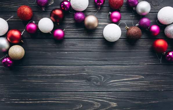 Украшения, шары, Новый Год, Рождество, Christmas, balls, wood, New Year