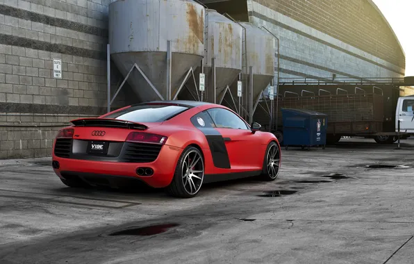 Red matte, Concavo Wheels, Audi, Supercar