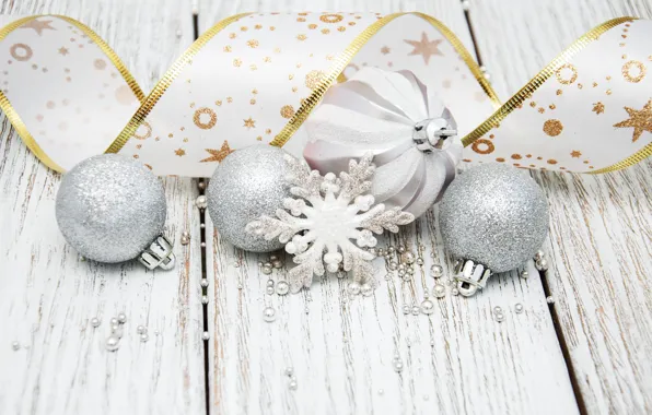 Украшения, шары, Новый Год, Рождество, лента, christmas, balls, merry