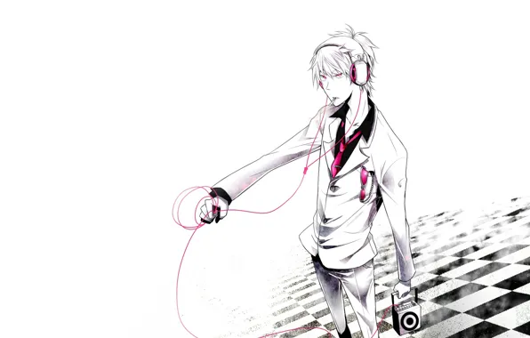 Музыка, парень, шнур, Durarara, Heiwajima Shizuo, Дюрарара, Шизуо Хейваджима, калонка