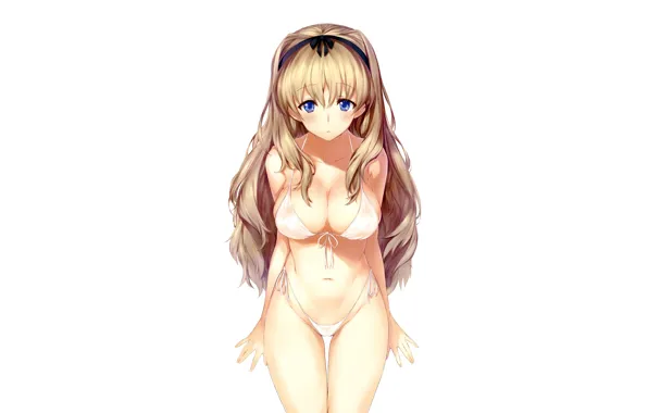 Girl, sexy, cleavage, long hair, boobs, To Heart, anime, blue eyes