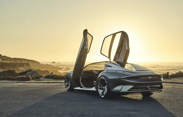 Закат, купе, Bentley, двери, concept car, 2019, EXP 100 GT
