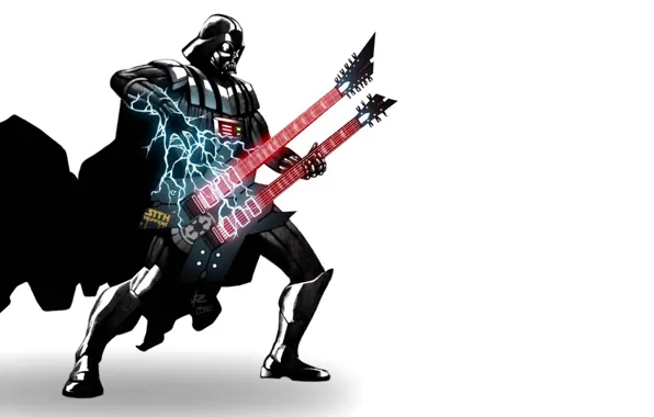 Сила, молния, гитара, darth vader, power, Guitar, дарт вейдер, lighting