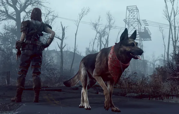 Картинка собака, Fallout-4, He got your back