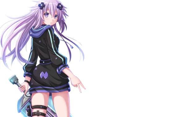Девушка, Взгляд, Оружие, Hyperdimension Neptunia
