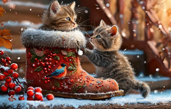 Котенок, Кот, Котята, Новый год
