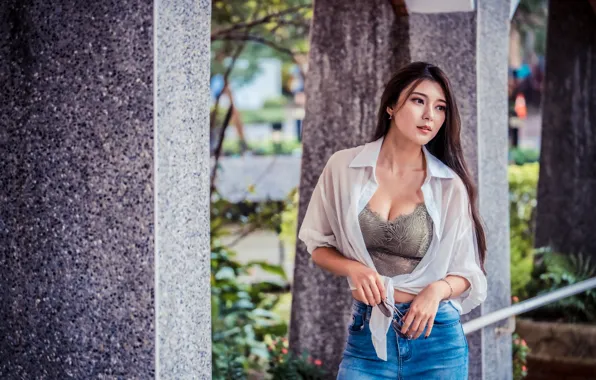 Девушка, азиатка, боке