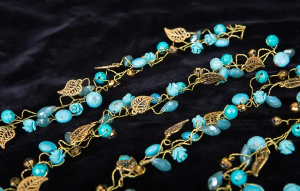Украшения, камни, золото, бусы, gold, бирюза, jewelry