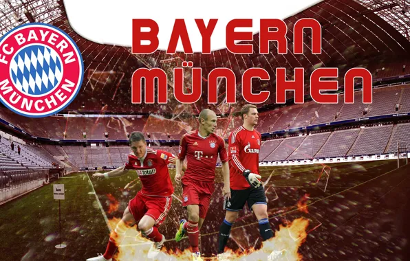 Wallpaper, sport, stadium, football, FC Bayern Munchen, Allianz Arena, Bastian Schweinsteiger, Manuel Neuer