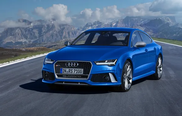 Картинка синий, Audi, ауди, седан, RS 7