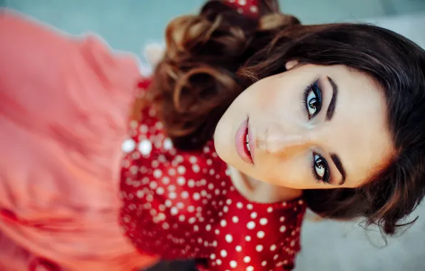 Глаза, взгляд, девушка, лицо, фон, модель, волосы