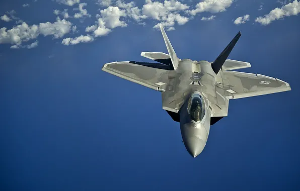 Картинка полет, истребитель, малозаметный, многоцелевой, F-22 Raptor