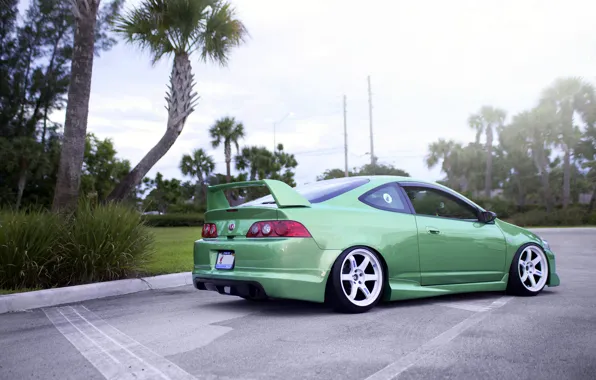 Green, купе, honda, зеленая, хонда, acura, интегра, integra