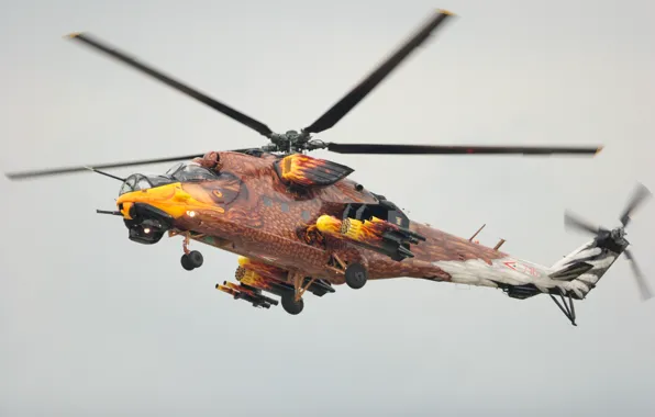 Полет, вертолёт, раскраска, боевой, Ми-24