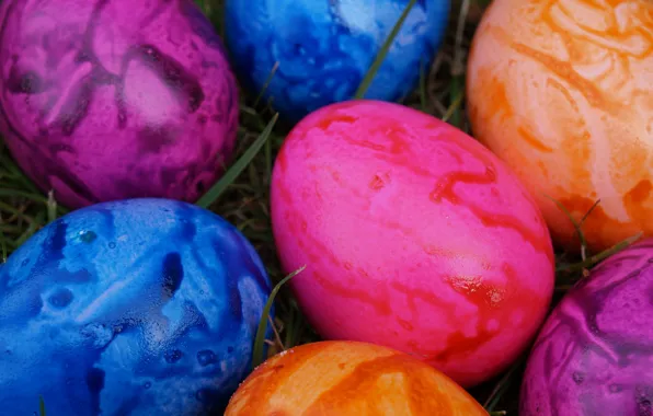 Colorful, Пасха, rainbow, Easter, eggs, decoration, Happy, яйца крашеные