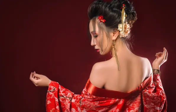 Картинка девушка, лицо, стиль, фон, волосы