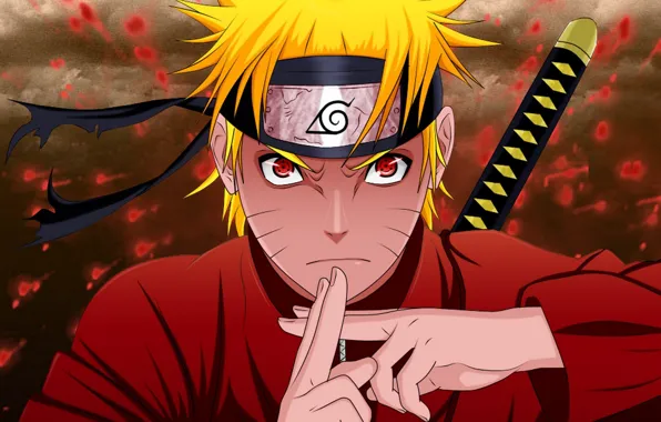 Naruto, red eyes, ninja, uzumaki