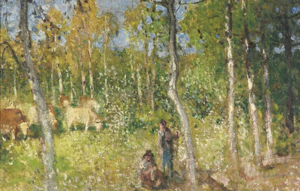 Пейзаж, картина, Пьер Эжен Монтезин, Pierre-Eugene Montezin, Сельская Сцена