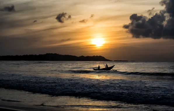 Картинка море, пейзаж, закат, Sri Lanka