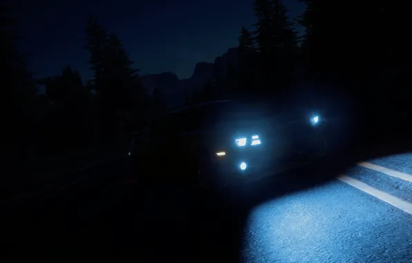 Свет, ночь, фары, Chevrolet, Camaro, the Crew
