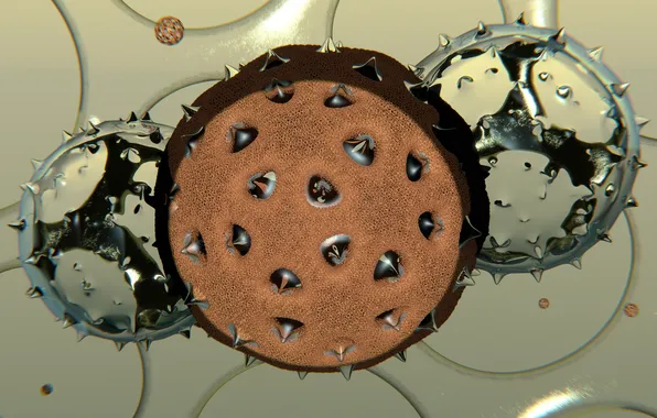 Wallpaper, abstraction, surreal, virus, joke, blender3d, 3dart