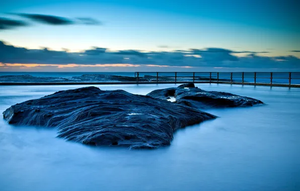 Море, пейзаж, ночь