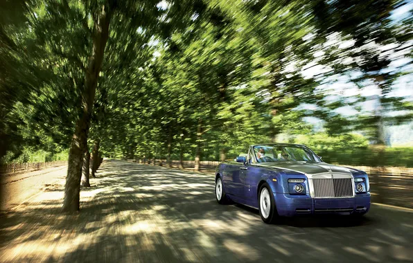 Картинка дорога, авто, деревья, пейзаж, природа, фото, обои, Rolls-Royce
