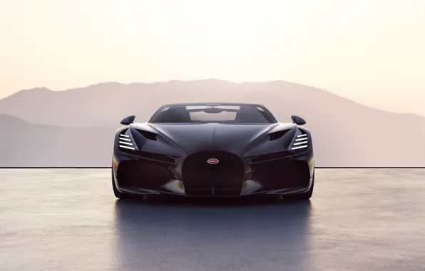 Bugatti, родстер, вид спереди, гиперкар, 2024, W16 Mistral