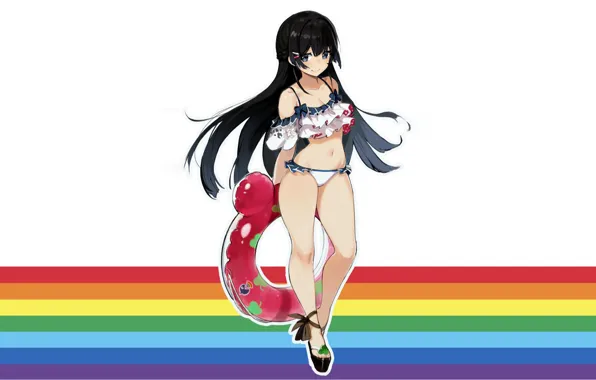 Girl, sexy, cleavage, long hair, boobs, anime, beautiful, pretty