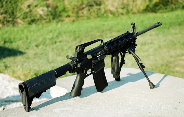 Картинка оружие, AR-15, штурмовая винтовка, сошка