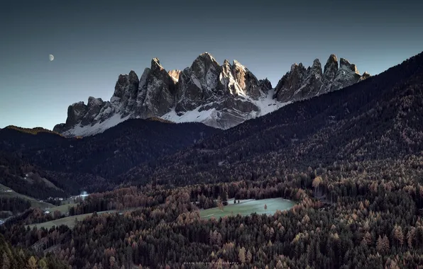 Картинка forest, trees, landscape, Italy, nature, mountains, snow, Dolomites