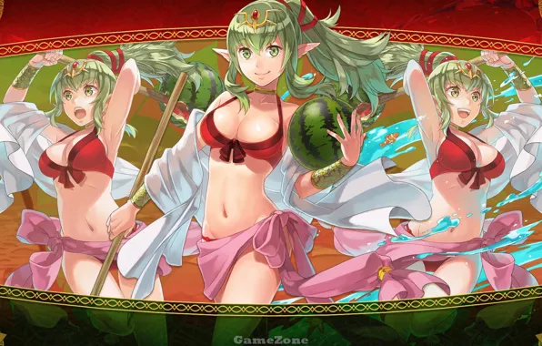 Купальник, девушка, арбуз, Tiki, Fire Emblem, Fire Emblem Heroes