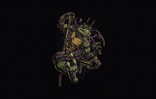 Минимализм, Стиль, Фон, Черепашки-ниндзя, Art, Style, TMNT, Donatello