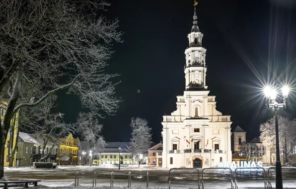 Картинка ночь, Lietuva, Kaunas