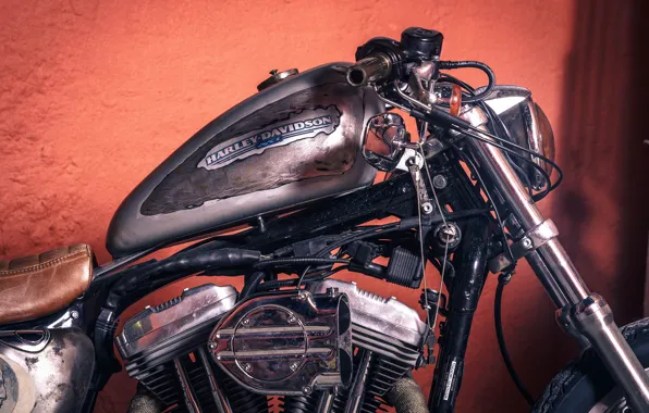 Картинка vintage, harleay-davidson, motorcycle, chopper