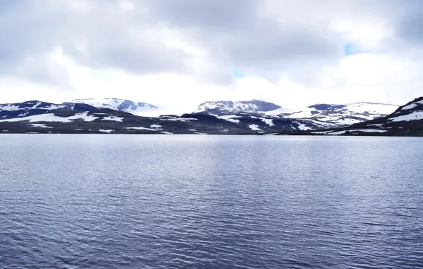 Холод, облака, снег, пейзаж, горы, природа, норвегия, фъерды