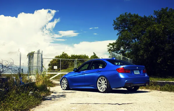 Бмв, BMW, wheels, blue, 335i, vossen, 3 серия, f30