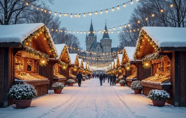 Картинка украшения, city, город, улица, Рождество, Новый год, christmas, street