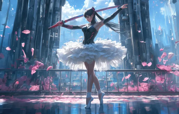 Картинка sword, ballerina, AI art