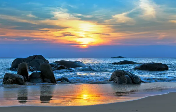 Картинка море, пляж, природа, камни, берег, beach, sea, nature