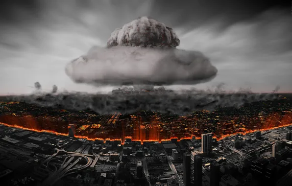 Город, разрушение, Ядерный взрыв, atomic bomb